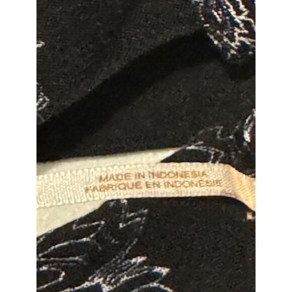 Free People Tunic Womens Medium Black White Keyhole Mock Neck LS Boho Oversize - Picture 8 of 11